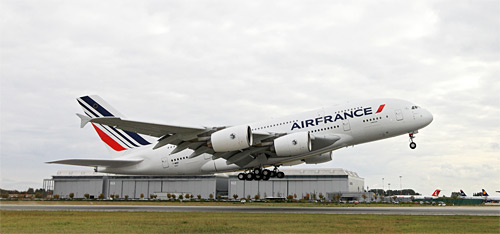 Air France - Airbus A380 - první start